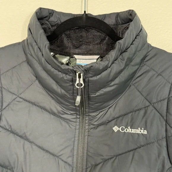Columbia long quilted Vest Omni heat size large black Heavenly II Long Vest - Picture 10 of 14